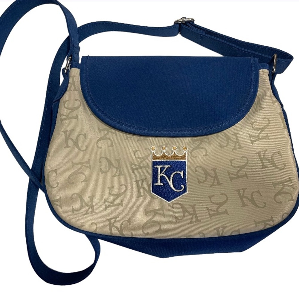 Kansas City Royals Cross Body Bag Adjustable Strap Silver Hardware